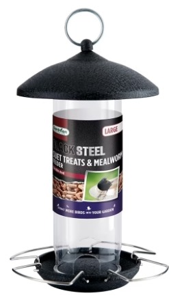 Gardman Black Steel Suet Treat & Mealworm Feeder