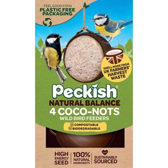 Peckish Coco-Not® Wild Bird Feeder 4 Pack