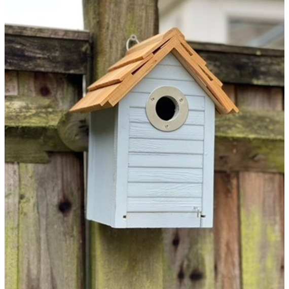 Beach Hut Nest Box - Blue