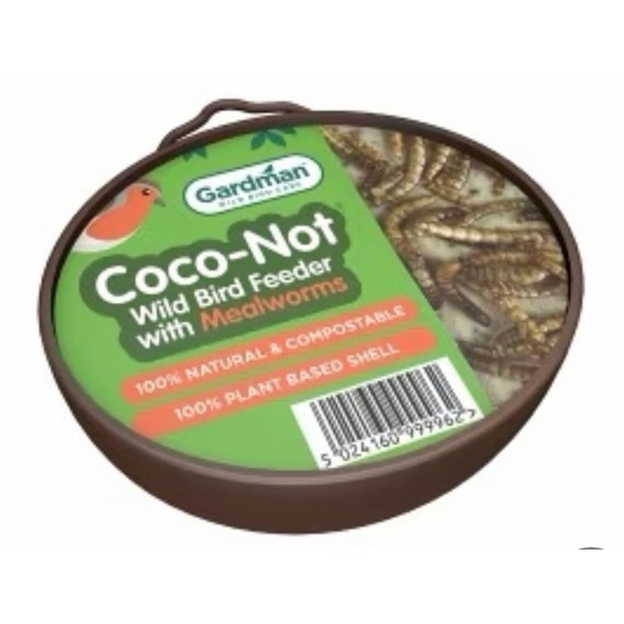 Gardman Coco-Not® Wild Bird Feeder with Mealworms Single