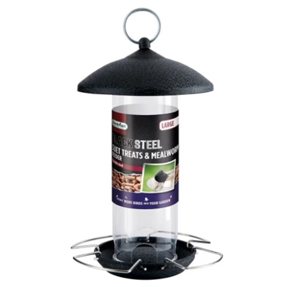 Gardman Black Steel Suet Treat & Mealworm Feeder