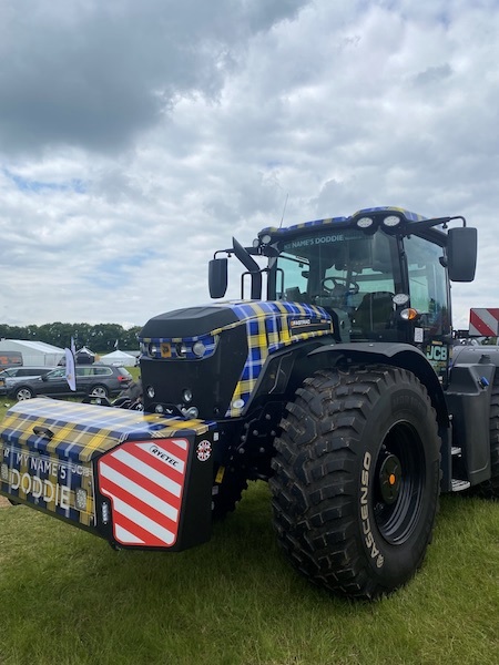 Doddie Weir tartan tractor