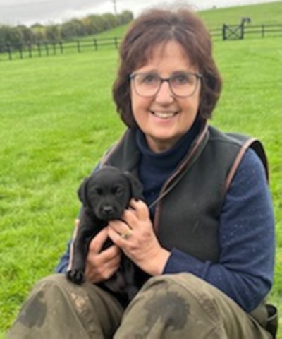 Lesley with Liza the Puppy