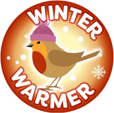 Winter Warmer bird food sticker